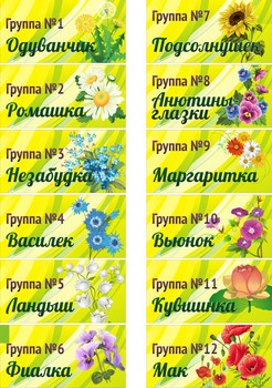 Таблички на группы